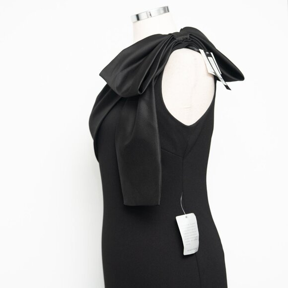 Betsy & Adam - Carmela Long Scuba Crepe Dress With Satin Bow - Picture 12 of 15